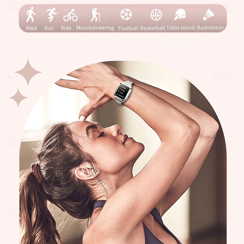696 I98 Smart Watch 1.58 inch Smartwatch Fitness Running Watch Bluetooth Pedometer Call Reminder Heart Rate Monitor Compatible with Android iOS Women Men Hands-Free Calls Waterproof Message Reminder4
