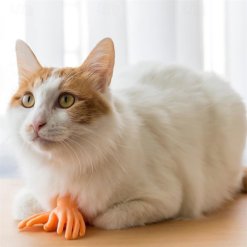 6Pcs Mini Tiny Hand Models Joke Finger Puppet Little Finger Hand Kid Cat Toy4