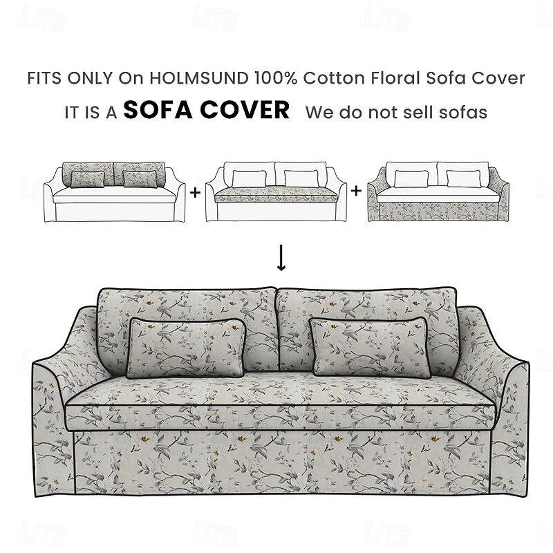 100% Cotton Sofa Cover Floral Quilted Colored Slipcovers  FARcover LITB PRIME cover2