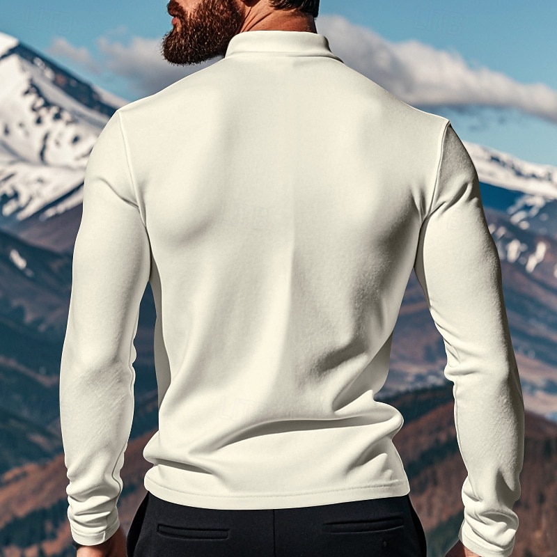 Men's T Shirt Tee Tee Top Long Sleeve Shirt Long Sleeve Turtleneck Fall & Winter Plain Fashion Designer Basic Fleece Vacation Street Going out Black White Coffee Top Tee for Men3