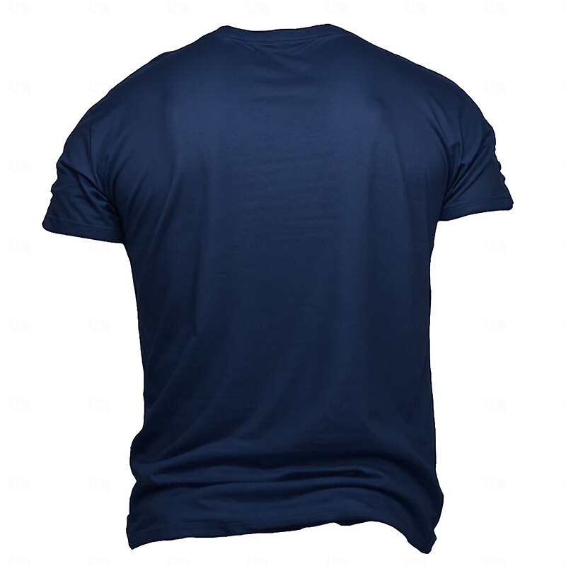 Men's Text T Shirt Short Sleeve T shirt 3D Print Crew Neck Shirt Fashion Athleisure Street Sports Outdoor Dark Blue Summer Spring Clothing Apparel S M L XL XXL XXXL2