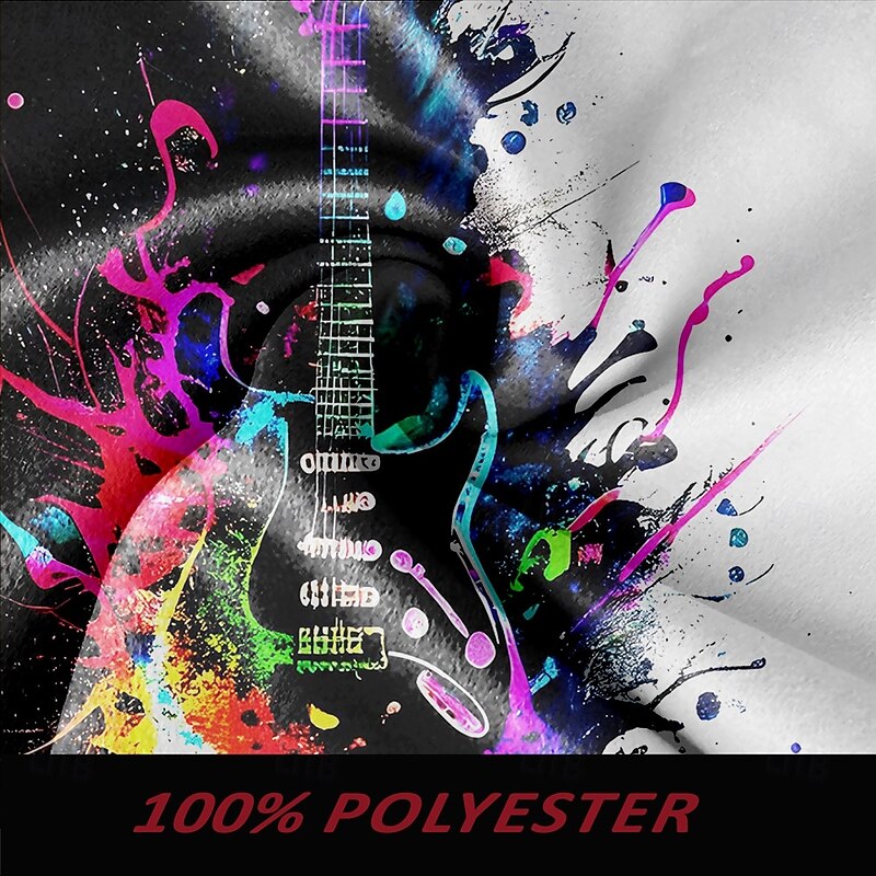 Men's Musical Instrument Winter Coat Overcoat Jacket Warm Comfortable Casual Party Evening Wear Daily Wear 3D Print Buttons Front Pocket Fall & Winter Turndown Long Sleeve Ink Blue3