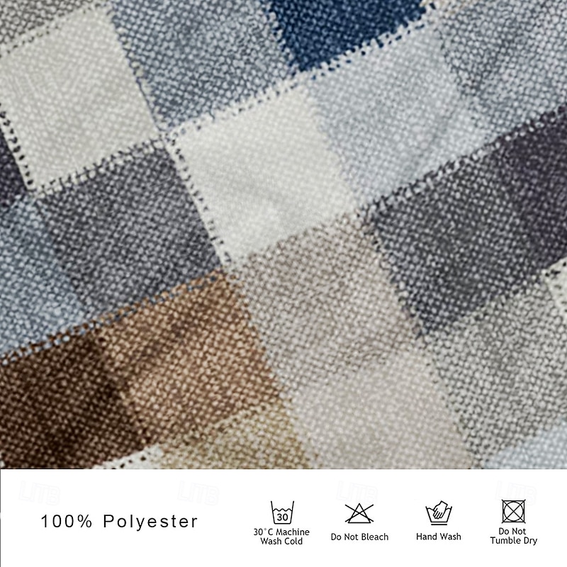 Men's Plaid Golf Shirt Short Sleeve Polo Shirts Collared Shirts Vintage Casual Vacation Wear Formal Wear Festival Wear Buttons 3D Print Summer Blue Sky Blue Claret-red3