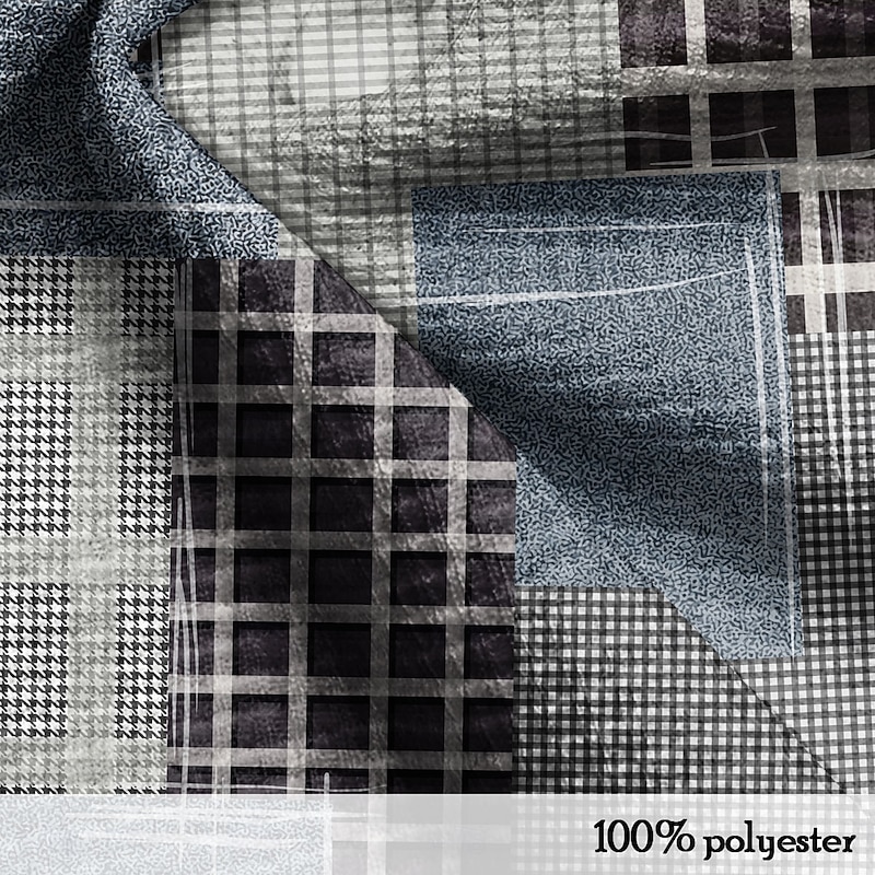 Men's Plaid Golf Shirt Long Sleeve Polo Shirts Collared Shirts Vintage Casual Vacation Wear Formal Wear Festival Wear Buttons 3D Print Spring Fall Winter Blue3