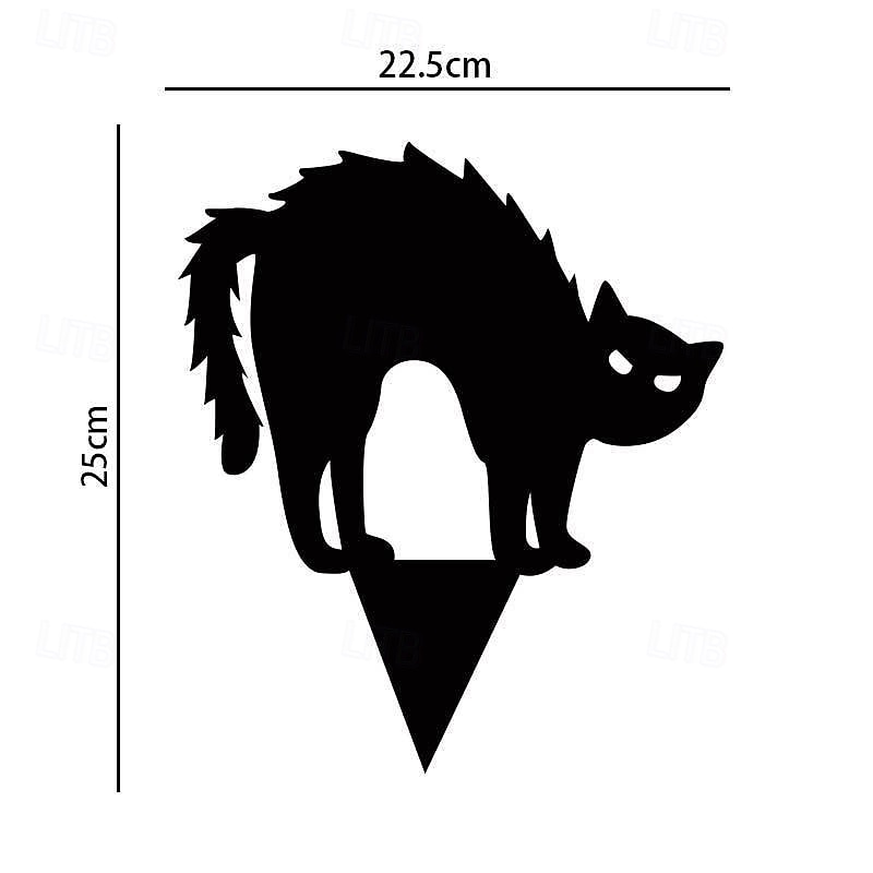 Halloween Decorations Outdoor 3ct Black Cat Decor Yard Signs with Stakes Acrylic Scary Silhouette Waterproof Lawn Decorations for Kids Family Home Party3