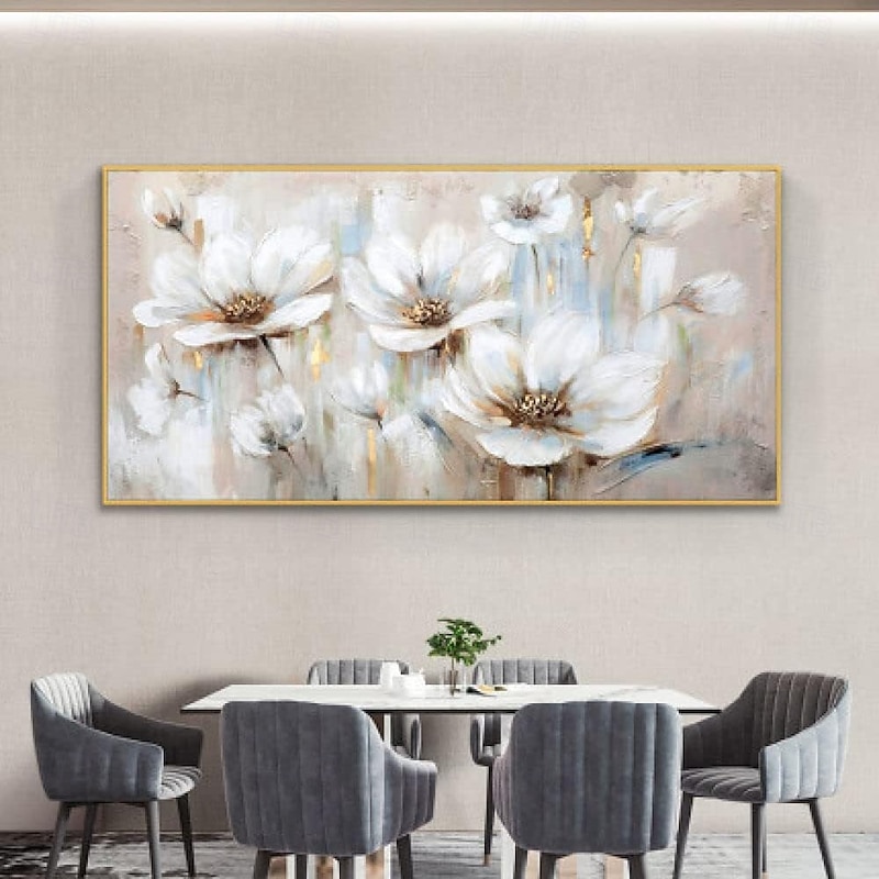 Handmade Oil Painting Canvas Wall Art Decoration Modern Abstract Flowers Texture  for Living Room Home Decor Rolled Frameless Unstretched Painting4