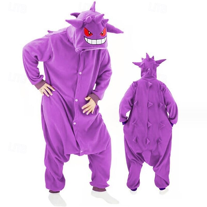 Kid's Adults' Animal Group Costume Onesie Costume Carnival Costume Cartoon Bulbasaur Gengar Onesie Pajamas Kigurumi Pajamas Charm Funny Costume For Men and Women Boys and Girls Carnival Cartoon2
