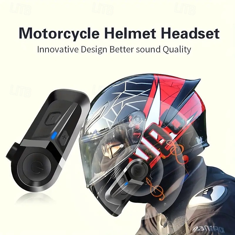 Motorcycle Wireless 5.3 Helmet Headset Earphone Wireless Hands-Free Call Kit Stereo Anti-Interference Music Player Speaker