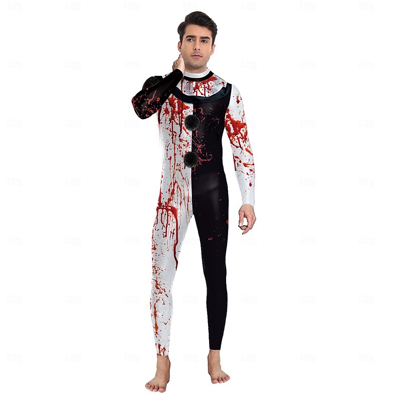 Joker Halloween Costume Bodysuit Terrifier Scary Costume Adults' Men's Carnival Party / Evening Easy Halloween Costumes Dress Up2