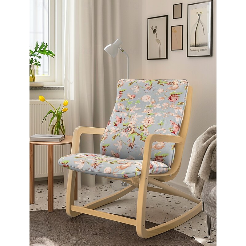 Chair Cushion Cover 100% Cotton without Pillow Floral Quilted Slipcovers POcover LITB PRIME cover 10