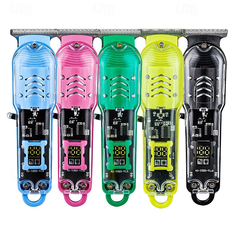 LCD Digital Display Rechargeable Transparent Electric Clipper Protable Electric Hair Clippers Hair Trimmer Professional Transparent Electric Hair Clipper