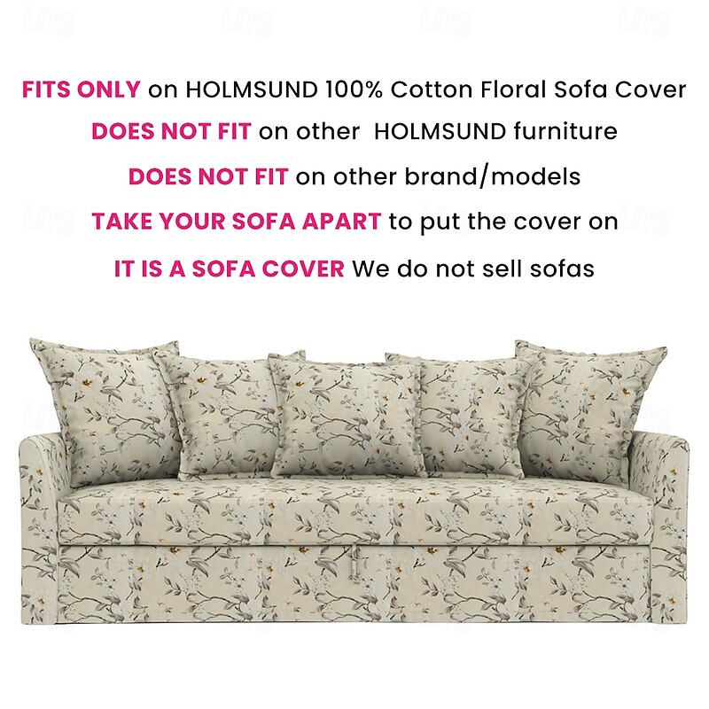 100% Cotton Floral Sofa Cover Quilted Cotton Slipcovers HOLcover LITB PRIME cover4