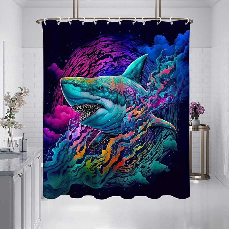 Shower Curtain with Hooks 180cm*180cm(70"*70") Polyester Washable Waterproof Pattern Bathroom Bathtub Decor Animal Eagle3