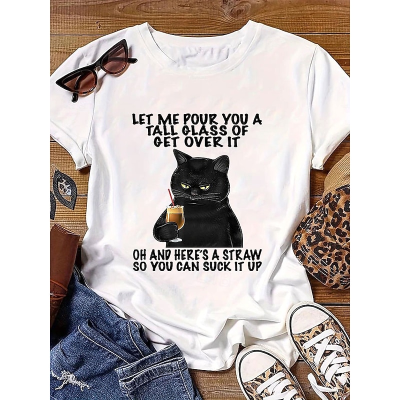 Women's T shirt Tee 100% Cotton Daily Casual Short Sleeve White Summer4