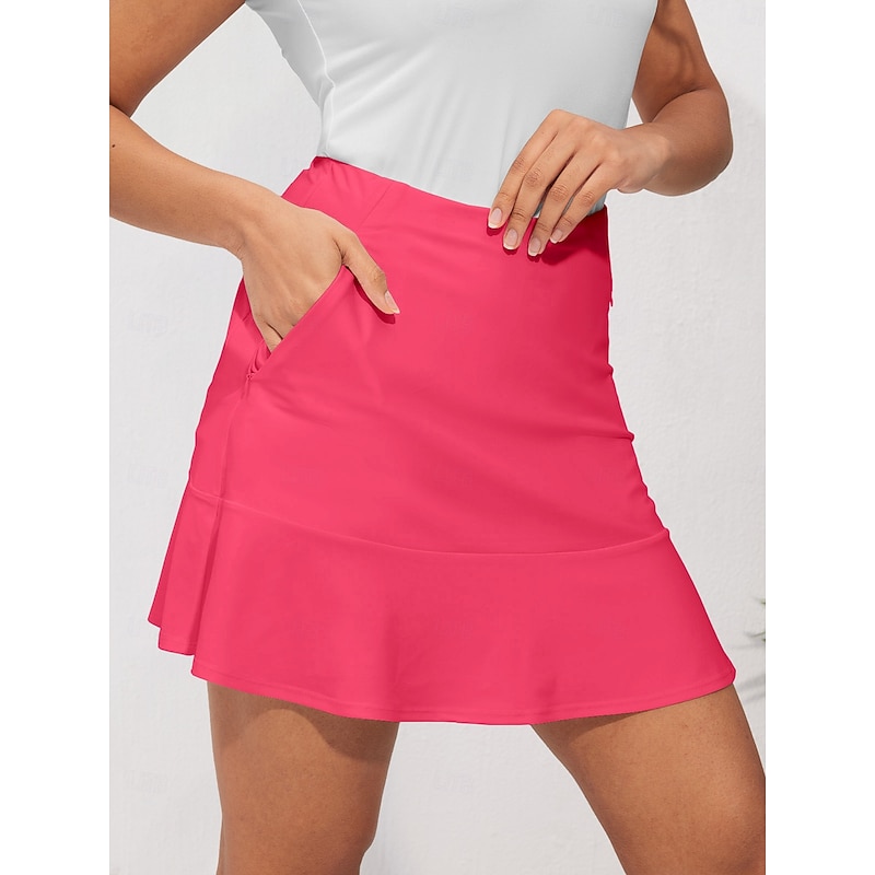 Women's Golf Skorts Dark Pink Red Bottoms Ladies Golf Attire Clothes Outfits Wear Apparel2