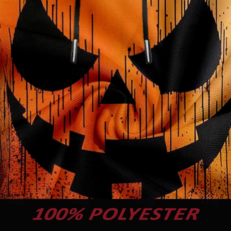 Halloween Men's Pumpkin Hoodies Fashion Cowboy Long Sleeve Hooded Orange Pocket 3D Print Fall Winter Designer3