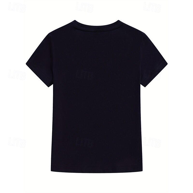 Boys 3D Letter T shirt Tee Short Sleeve Summer Spring Fashion Basic 100% Cotton Kids 4-12 Years Crew Neck Outdoor Casual Daily Regular Fit2