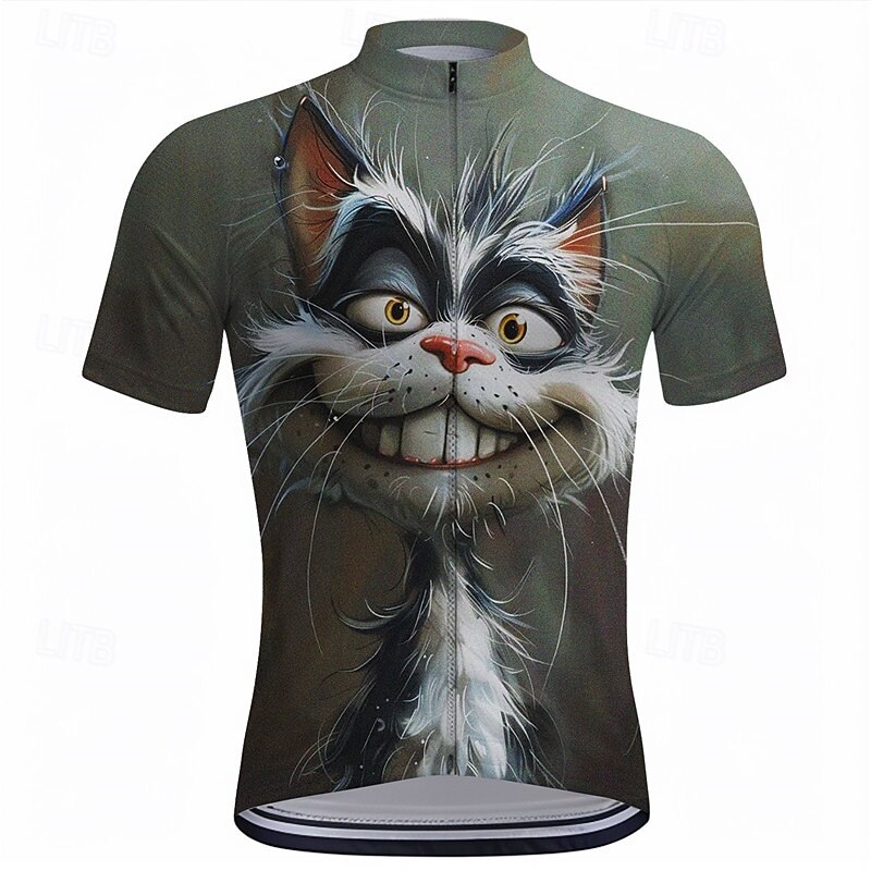 Men's Cycling Jersey Cartoon Short Sleeve Bike Tee Tshirt Top with 3 Rear Pockets Mountain Bike MTB Road Bike Cycling Quick Dry Front Zipper Wicking Sports Pink Blue Green Clothing Apparel2