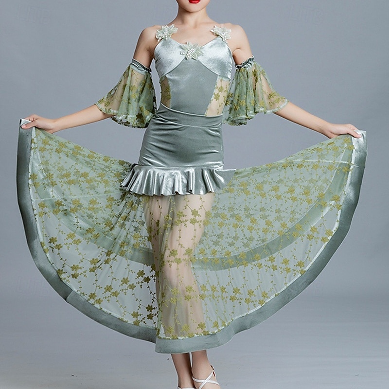 Ballroom Dance Skirts Splicing Girls' Performance Daily Wear Sleeveless Natural Lycra