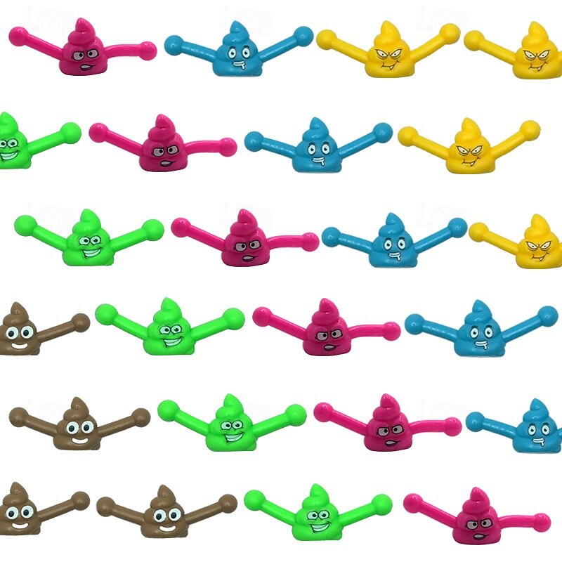 5Pcs Catapult Poo Slingshot with 5pcs Poop Bullets Venting Tricky Poop Slingshot Toy for Kids and Adult Novetly Smiling Poop Face Emoticon Outdoor Stress Relief Toy4