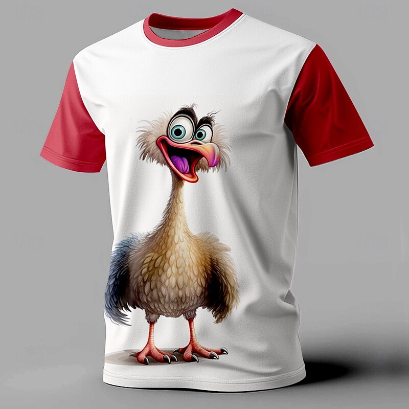 Men's Animal Funny T Shirt Short Sleeve T shirt 3D Print Crew Neck Shirt Retro Vintage Casual Street Casual Bar Red Blue Purple Spring & Summer Clothing Apparel S M L XL XXL XXXL3