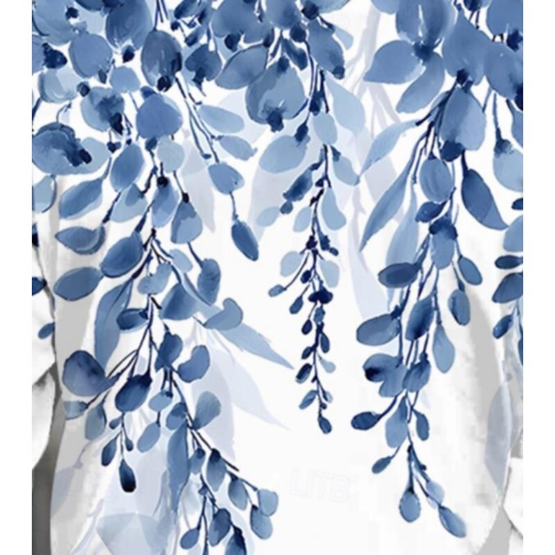 Women's T Shirt Casual Print Regular Tops Daily Black White Blue Purple Green Spring Fall3