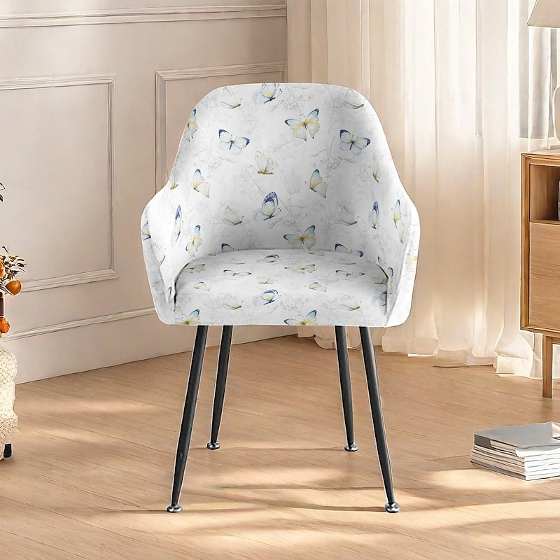 Stretch Floral Dining Chair Cover Elastic Slipcovers for Dining Chairs with Floral Pattern Easy to Fit and Remove Protects Against Spills and Stains Machine Washable Ideal for Home Decor4