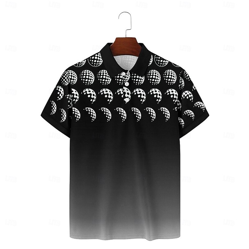 Casual Men's Polo Shirt Golf Polo Short Sleeve Daily Wear 95% Polyester 5% Spandex Turndown Polo Shirts Black Spring & Summer S M L Micro-elastic Lapel Polo4