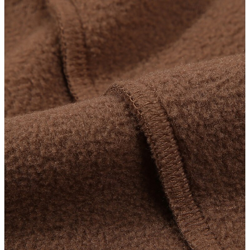 Men's Fleece Jacket Windbreaker Teddy Coat Formal Home Warm Pocket Full Zip Winter Spring &  Fall Solid Color Vintage Fashion Stand Collar Regular Black Brown Khaki Dark Blue Peacock Blue Jacket3