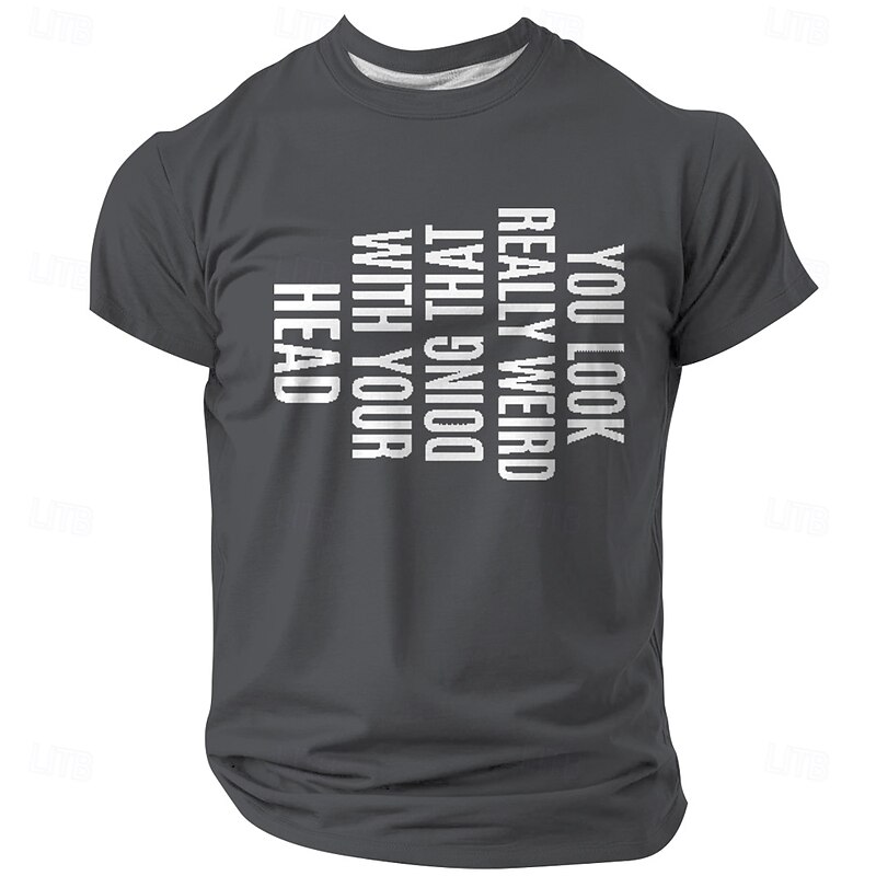 Men's Funny Slang T Shirt Short Sleeve T shirt 3D Print Crew Neck Shirt Daily Athleisure Street Sports Outdoor Red Blue Green Summer Spring Clothing Apparel S M L XL XXL XXXL4