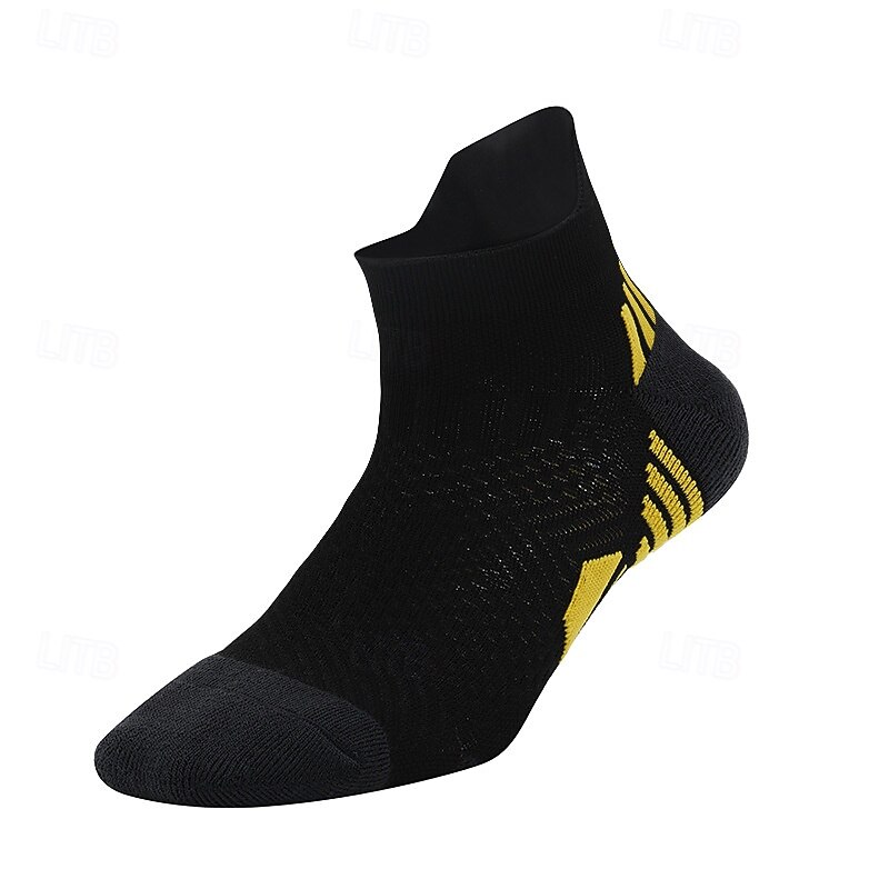 Men's Socks Compression Socks Bike Socks Sports Socks Athletic Socks Camping / Hiking Outdoor Exercise Cycling / Bike Bike / Cycling Anti-Slip Warm Non-Skid 1 Pair Winter Stripes Cotton Black White2