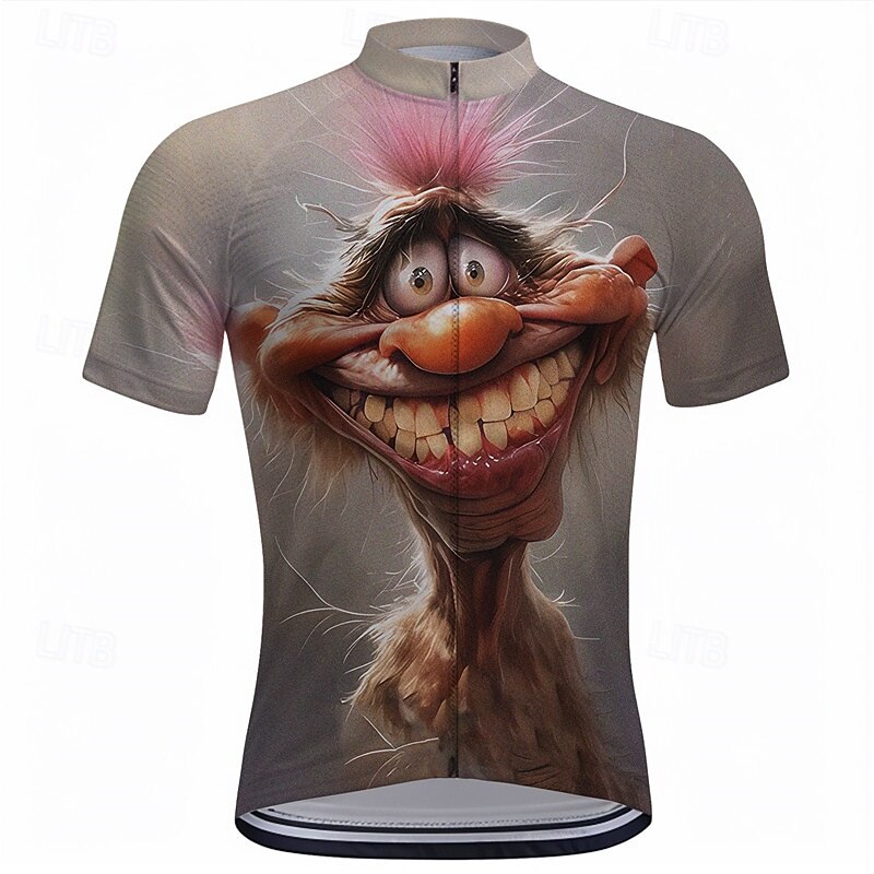 Men's Cycling Jersey Cartoon Short Sleeve Bike Tee Tshirt Top with 3 Rear Pockets Mountain Bike MTB Road Bike Cycling Quick Dry Front Zipper Wicking Sports Pink Blue Green Clothing Apparel4
