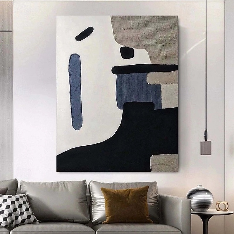 Beige Wabi Sabi oil painting handmade Wall Art Black Beige Abstract Painting Large Black Minimalist painting Wall Art Beige Textured Canvas Painting Neutral Wall Art Decor paintings