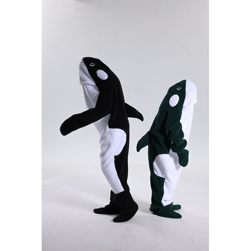 Kid's Adults' Animal Group Costume Onesie Costume Carnival Costume Shark Cartoon Dolphin Onesie Pajamas Kigurumi Pajamas Charm Funny Costume For Men and Women Boys and Girls Carnival Cartoon3