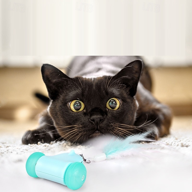 Plush Toy Feather Toy Interactive Toy Mice & Animal Toy Ropes with LED Removable USB Charger Releasing Pressure Pet Training for Cat Kitten Indoor Outdoor Pet Play2