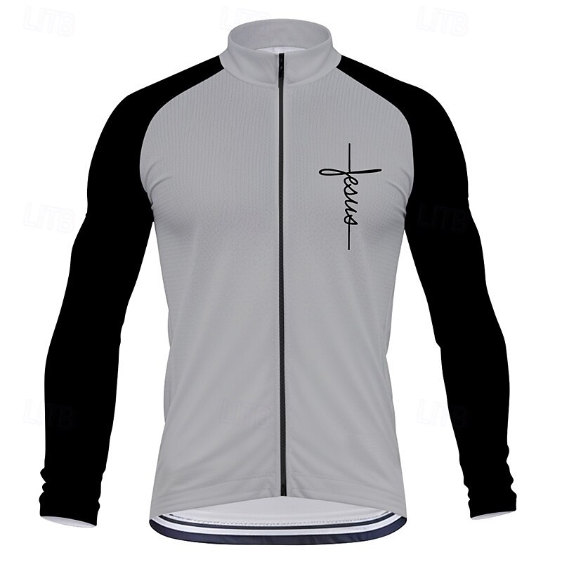 Men's Cycling Jersey Graphic Long Sleeve Bike Tee Tshirt Top with 3 Rear Pockets Mountain Bike MTB Road Bike Cycling Quick Dry Front Zipper Wicking Sports Blue Purple Orange Clothing Apparel3