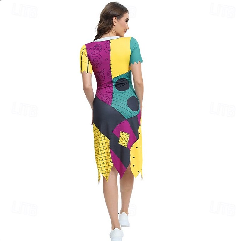 The Nightmare Before Christmas Sally Jack Skellington Dress Women's Movie Cosplay Cosplay Christmas Carnival Masquerade Party / Evening4