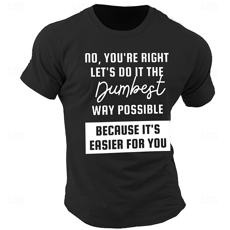 Men's Letter Printed Funny T Shirt Tee Top 100% Cotton Short Sleeve Graphic Shirt Heather Gray Black Army Green Comfortable Tee Street Sports Outdoor Fashion Designer Clothing4