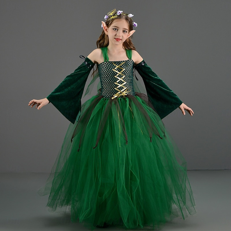 Elf Halloween Costume Tutu Carnival Costume Dress Up Kid's Girls' Children's Day Masquerade Party Easy Halloween Costumes Dress Up
