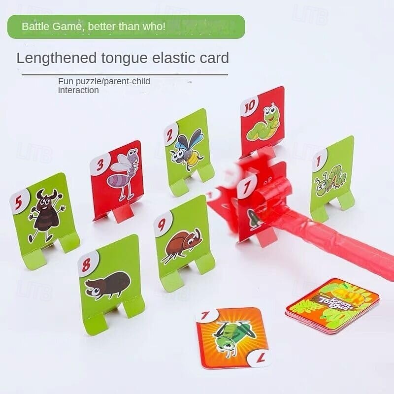 Frog Tongue Game with Blowing air Two-Pack and Four-Pack Insect Cardboard Included Multiplayer Game3