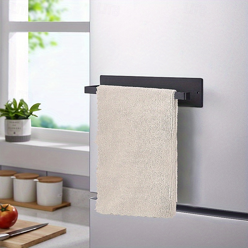 Magnetic Wrought Iron Paper Towel Holder – Punch-Free Kitchen Storage Rack for Refrigerator & RV, Fits Most Rolls, Plastic Wrap & Towels3