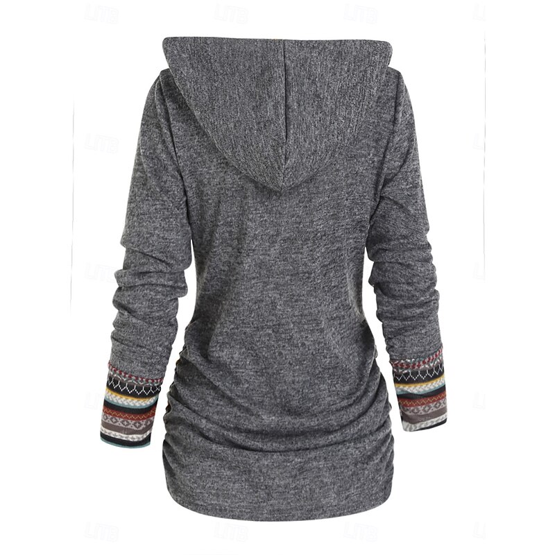 Women's T Shirt Fashion Modern Casual Long Sleeve Regular Tops Crew Neck Daily Weekend Wine Blue Green Gray Spring Fall2