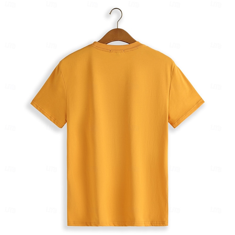 Men's Graphic T Shirt Tee Top Short Sleeve T shirt Crew Neck Shirt Fashion Outdoor Casual Street Casual Daily Orange Spring & Summer Clothing Apparel S M L XL XXL4