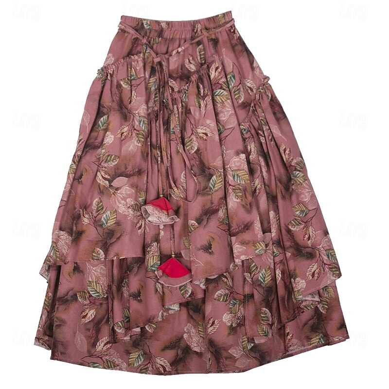 Retro Vintage Skirt Fancy Dress Women's Masquerade Casual Daily Adults' Skirt2