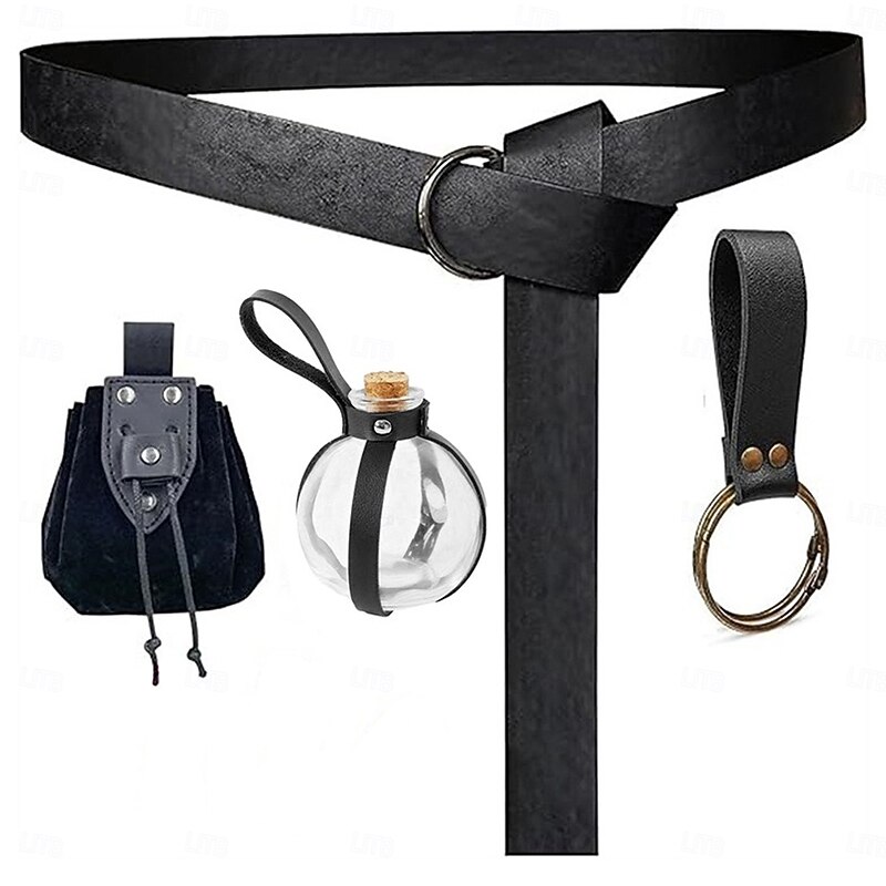 Punk & Gothic Medieval Steampunk Waist Belt Viking Knights Templar Fancy Dress Men's Women's Unisex Celtic Viking Halloween Carnival Masquerade Performance Party LARP Adults' Corset Bag More