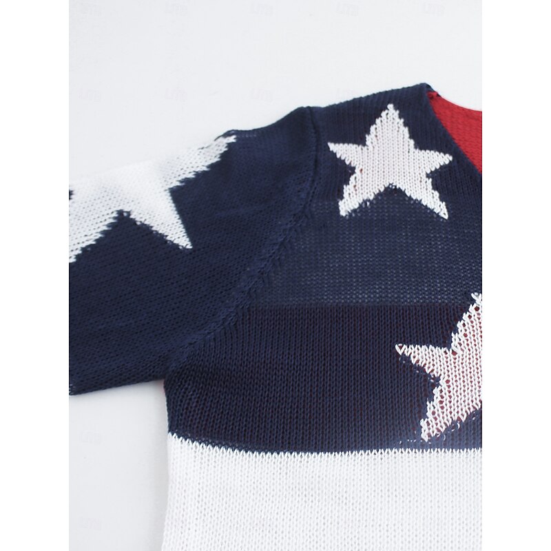 Women's Sweater Casual Soft Graphic V Neck V Neck Long Sleeve Regular Tops Knit Daily White / Black Fall Winter3