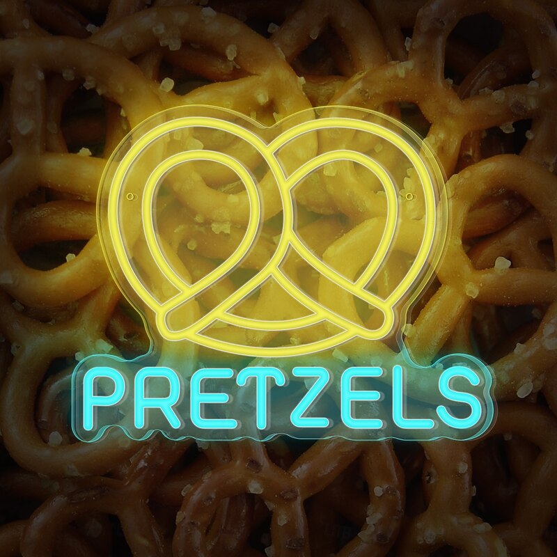 Oktoberfest Pretzels LED Neon Sign Light, Pretzels Neon Sign for Restaurant Wall Art, German Bakery Wall LED Decorations4