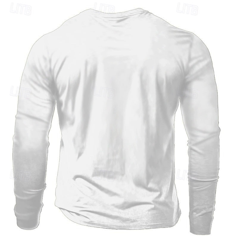 Men's Word / Phrase T Shirt Long Sleeve Shirt 100% Cotton Long Sleeve Graphic Shirt White Orange Comfortable Tee Vacation Street Fashion Designer Clothing3