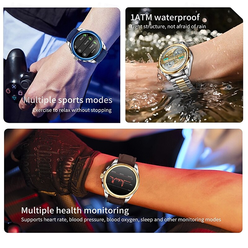 iMosi KC83 Smart Watch 1.43 inch Smartwatch Fitness Running Watch Bluetooth Pedometer Call Reminder Activity Tracker Compatible with Android iOS Women Men Hands-Free Calls Waterproof Media Control IP4