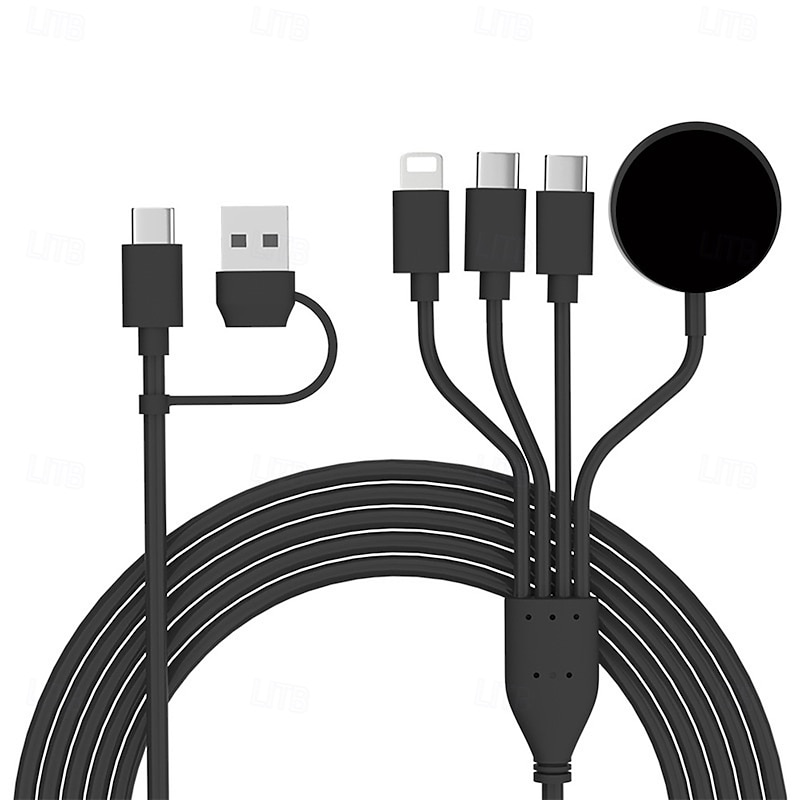 Newest 1.2m New Arrival 3 In 1 Mobile Phone Fast Charge Cable Customized Different Colors 4 in 1 watch & phone charger cable
